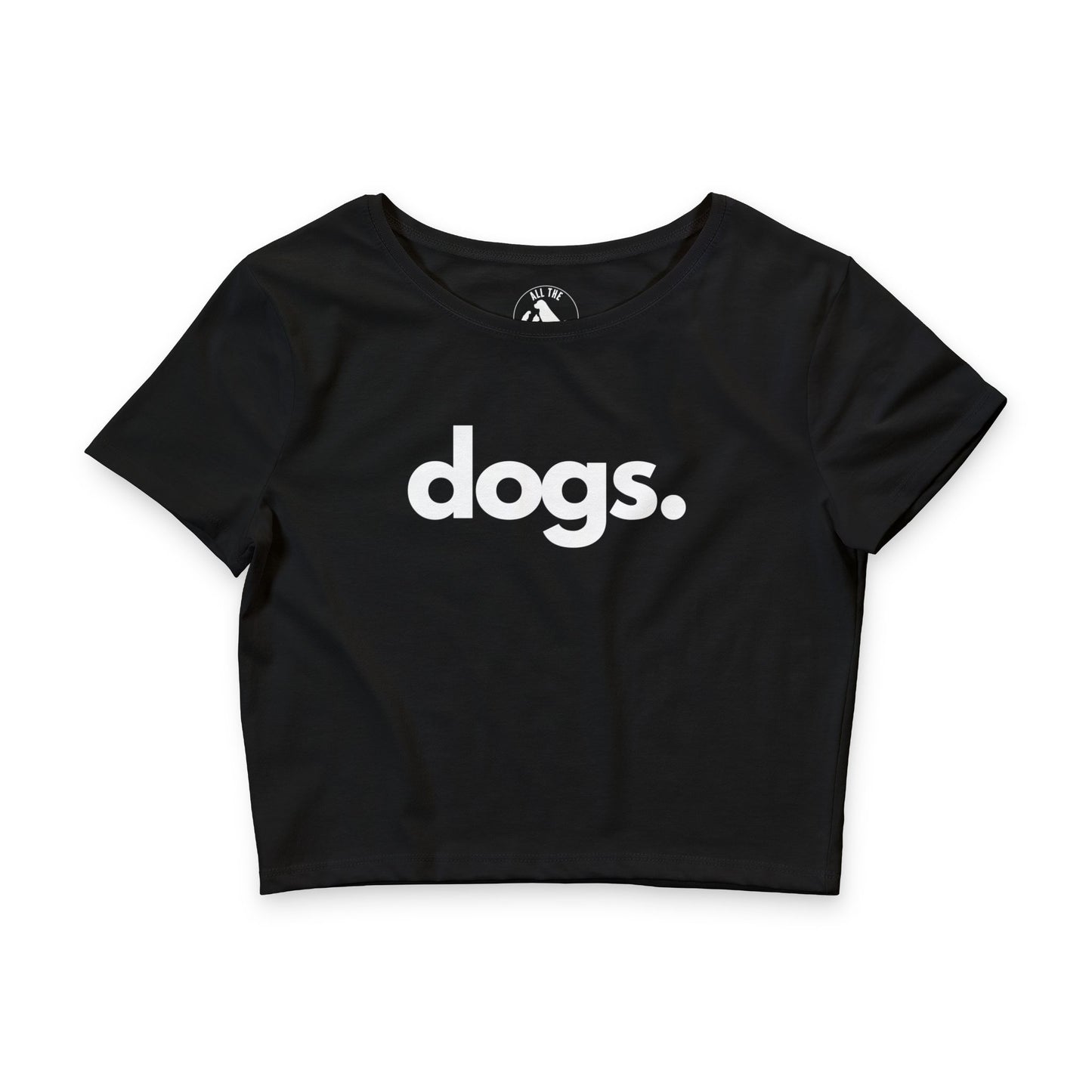 Dogs crop tee in black — Women's animal rescue apparel by Animals, Period