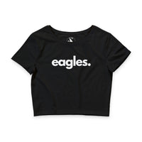 Eagles crop tee in black — Women's wildlife apparel by Animals, Period