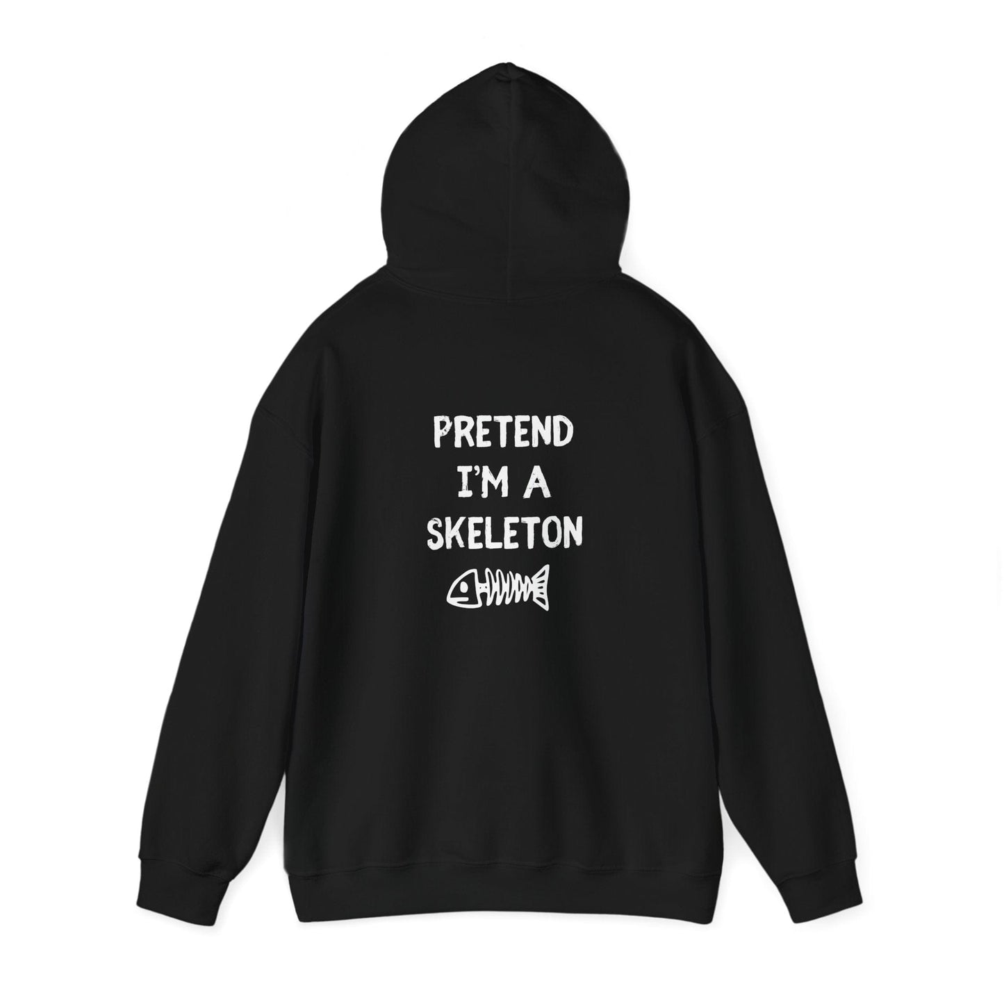 Printify Hoodies PRETEND IM A SKELETON Unisex Heavy Blend™ Halloween Hoodie