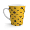 Paw Print Ceramic Latte Mug Yellow 12 oz Mugs gifts for animal lovers supporting animal rescues
