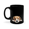 Peeking Beagle Puppy Black Ceramic Dog Mug 11 oz Mugs gifts for animal lovers supporting animal rescues