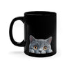 Peeking Chartreux Black Ceramic Cat Coffee Mug 11 oz Mugs gifts for animal lovers supporting animal rescues