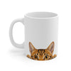 Peeking Ocicat White Ceramic Cat Coffee Mug 11 oz Mugs gifts for animal lovers supporting animal rescues