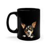 Peeking Rat Terrier Puppy Black Ceramic Dog Mug 11 oz Mugs gifts for animal lovers supporting animal rescues