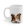 Peeking Shetland Sheepdog Puppy White Ceramic Dog Mug 11 oz Mugs gifts for animal lovers supporting animal rescues
