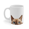 Peeking Tonkinese White Ceramic Cat Coffee Mug 11 oz Mugs gifts for animal lovers supporting animal rescues