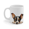 Peeking Toy Fox Terrier Puppy White Ceramic Dog Mug 11 oz Mugs gifts for animal lovers supporting animal rescues
