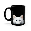 Peeking Turkish Angora Black Ceramic Cat Coffee Mug 11 oz Mugs gifts for animal lovers supporting animal rescues