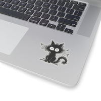 Printify Paper products 3" × 3" / Transparent Abe The Black Cat Transparent Kiss-Cut Cat Sticker
