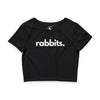 Rabbits crop tee in black — Women's animal rescue apparel by Animals, Period