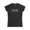 Adopt Don't Shop Orange Paw Women's Softstyle Tee T-Shirts Black gifts for animal lovers supporting animal rescues