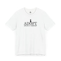 Printify T-Shirts White / XS Adopt, Don't Shop Black Cat Unisex Tee