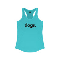 Printify Tank Tops Solid Tahiti Blue / XS DOGS, PERIOD. Women's Lightweight Racerback Tank