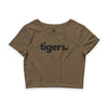 Tigers crop tee in heather olive — Women's wildlife advocate apparel by Animals, Period