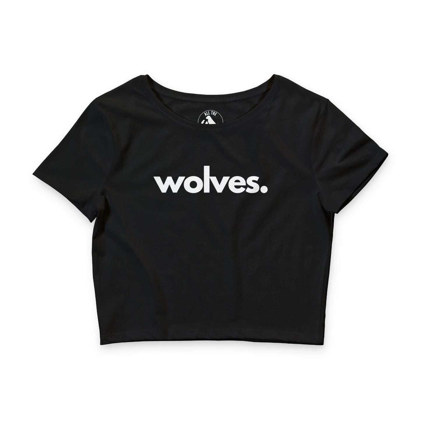 Wolves crop tee in black — Women's wildlife advocate apparel by Animals, Period